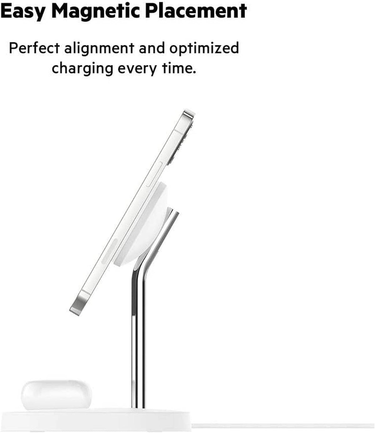 Belkin BOOSTCHARGE PRO MagSafe 2 in 1 with 15W Wireless Charger Stand UK White