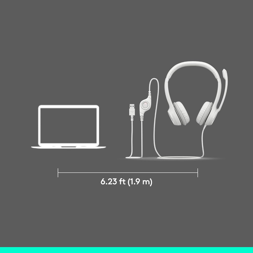 Logitech H390 Headset — Off White