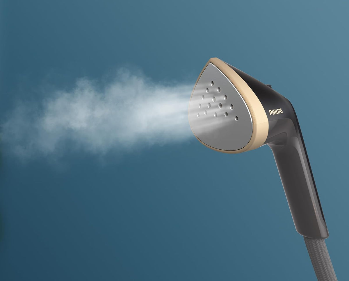 Philips Standing Garment Steamer STE3170/80 – 2000 watts power, MyEssence, Unique tilting style board, 3 steam settings, up to 40 g/min steam output — Schwarz, Inkl. Dampfplatte