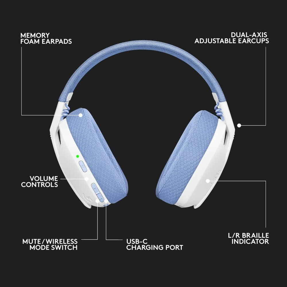 Logitech G435 Wireless Gaming Headset — Off White / Lilac