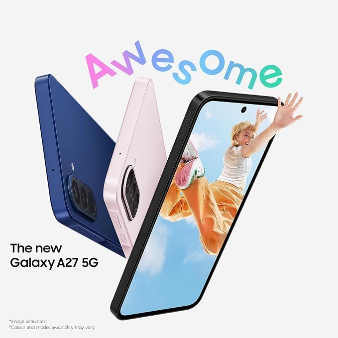 Samsung Galaxy A27 5G, Light Pink, 256GB Storage, 8GB RAM, Slim phone, Circle to Search, Object Eraser, Three lenses, IP64 - International Version