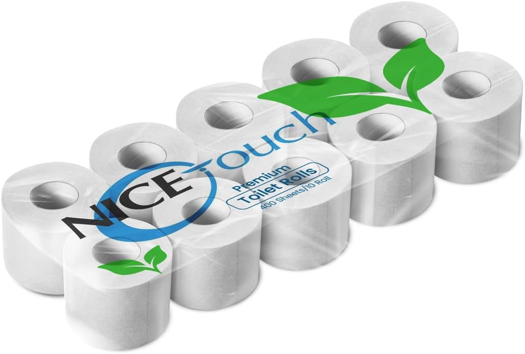 Nice Touch 2-Ply Plain Toilet Rolls, 100 X 400 Sheets Extra Saving Tissue Rolls - 40000 Premium 2-Ply Sheets — additional view 3