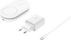 Belkin BoostCharge Qi2 Charging Cradle (Foldable Charger, MagSafe Compatible, 15W, for iPhone 16, 15, 14, 13, Standy Compatible Charger, AC Adapter Included, White)