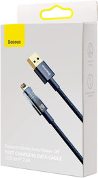 Baseus Explorer Auto Power-Off USB-A to Lightning Cable 2.4A — 1m — Blue