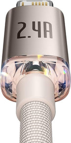 Baseus Crystal Shine USB-A to Lightning Cable 2.4A — 1.2m — Pink