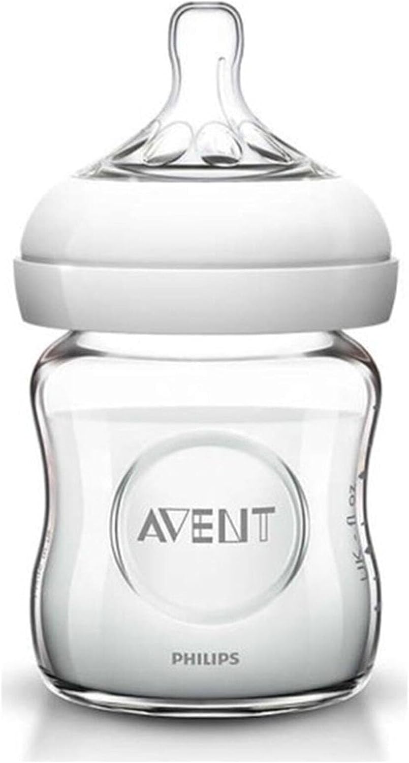 Philips AVENT Natural Feeding Bottle Glass, 120 ml - SCF671/17 — White