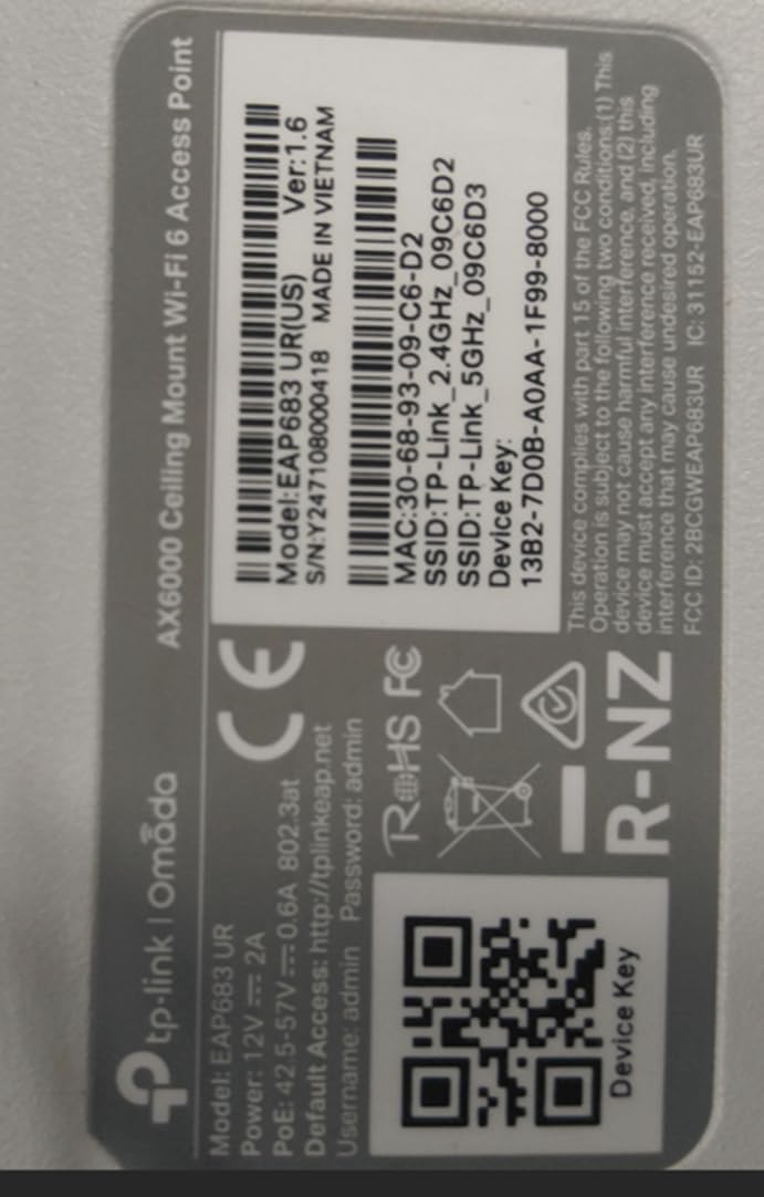 TP-Link Omada Wireless Access Point | AX6000 Dual Band | PoE or DC Powered, Adapter not Included | Seamless Roaming | Easy Setup | 5-Year Warranty | Omada Remote Managed(EAP683 UR)
