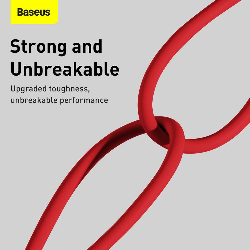 Baseus Superior Series PD 2.4A USB to Lightning Fast Charging Cable, High-Speed 480Mbps Data Transfer Cable — 1 Meters — Red