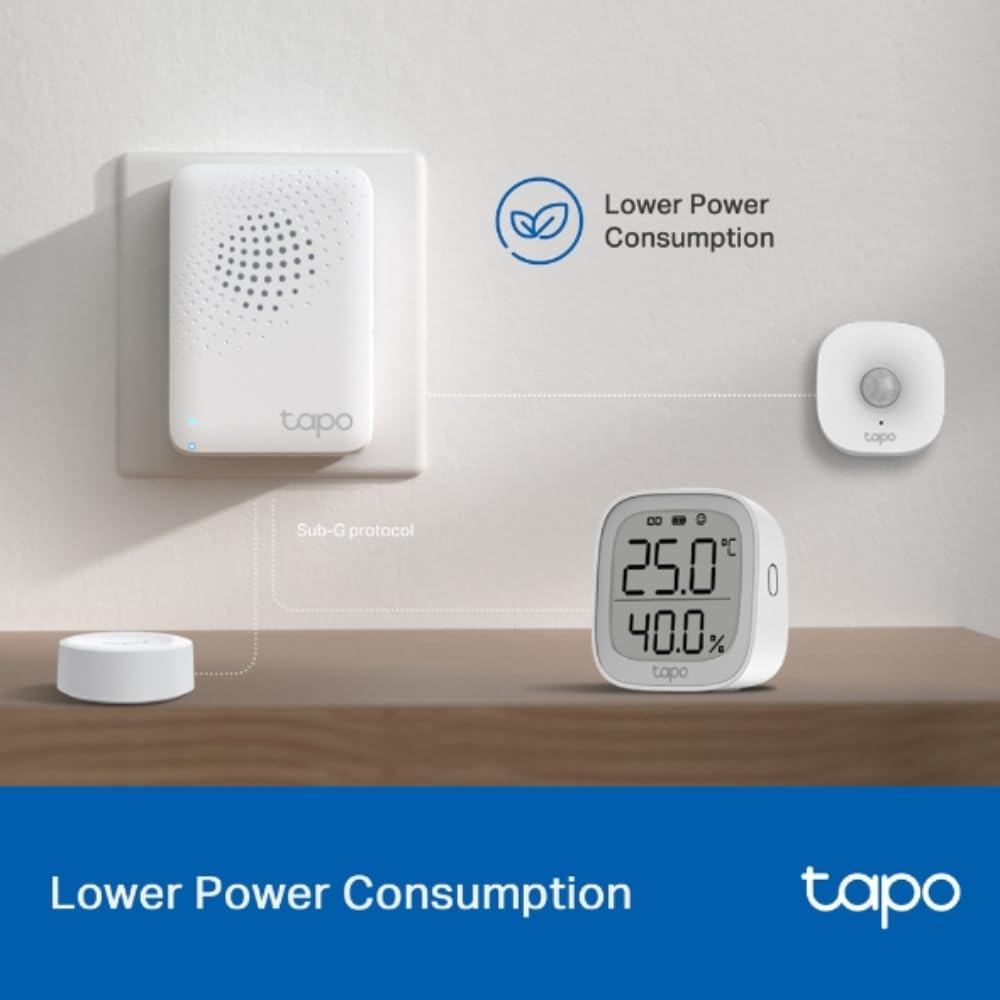 Tapo Smart Hub with Ringtone Tapo H100, for Sensors/Switches Tapo, Connect up to 64 Smart Devices, 19 Ringtones, Plug & Play