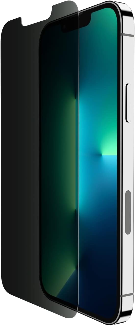 Belkin Privacy Tempered Glass Screen Protector For iPhone 14, 13 And Pro With Easy Alignment Tray Anti Fingerprint Coating Bubble Free Application
