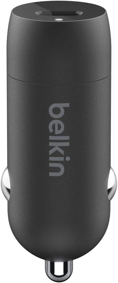 Belkin USB-C Fast Car Charger 20W, Car USB Charger, Fast Phone Charger, Car Charger Adapter for iPhone 16, 15, 14, 13, 12, Samsung Galaxy S23, Google Pixel, Sony, iPad, tablets, and more - Black