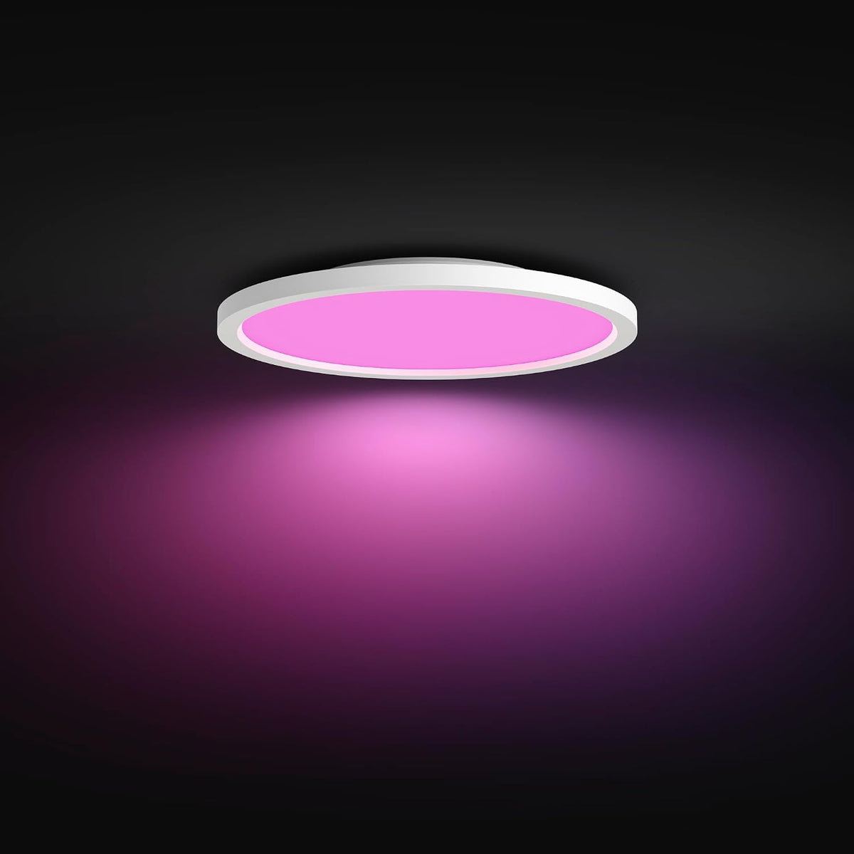 Philips Hue Devote Smart LED Panel, White and Color Ambiance, Round 43 cm, 23 W, 2900 Lumens, White Frame for Indoor Lighting, Ceiling, Living Room, Kitchen, Hallway. — white
