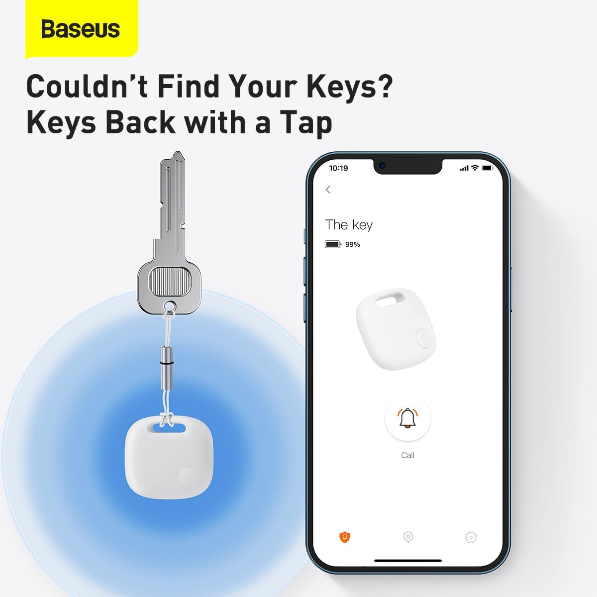 Baseus T2 Pro Smart Bluetooth Tracker, Smart Tag GPS Locator Tracking Device, Item Finder for Keys, Wallet, Luggage, Pets, Phone, etc – White — White