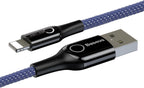 Baseus PD 2.4A Lightning Cable, Fast Charging, Data Transfer, Light Intelligent Power-off, LED indicator Charging Cable — Blue