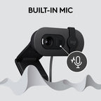 Logitech BRIO 100 Webcam — Graphite
