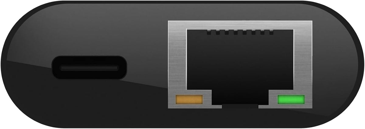Belkin usb-c to ethernet adapter + charge (60w passthrough power for connected devices, 1000 mbps speeds) macbook pro