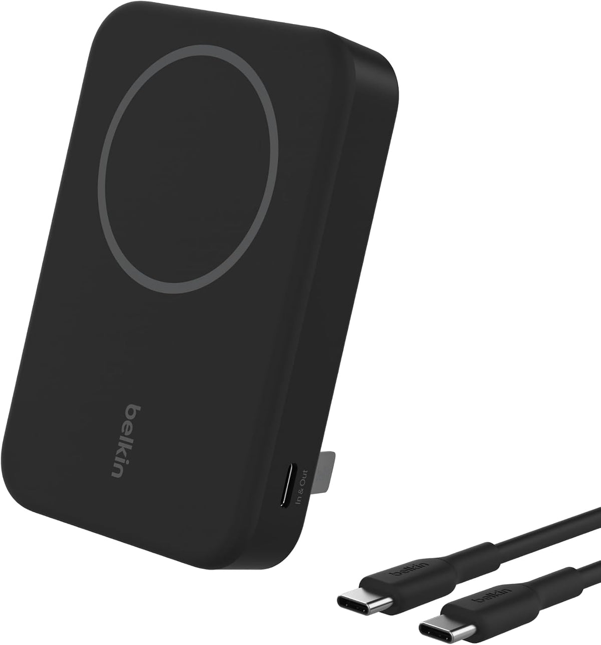 Belkin BoostCharge Pro Wireless Power Bank 10000mAh, 15W with Qi2, MagSafe Compatible Portable Charger + Built-in Pop-up Kickstand, For iPhone 17, iPhone Air, iPhone 16, 15, 14, Pixelsnap and More