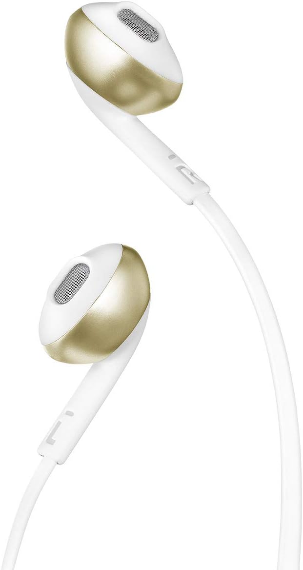 JBL Tune 205BT Wireless In-Ear Headphones — White/Gold