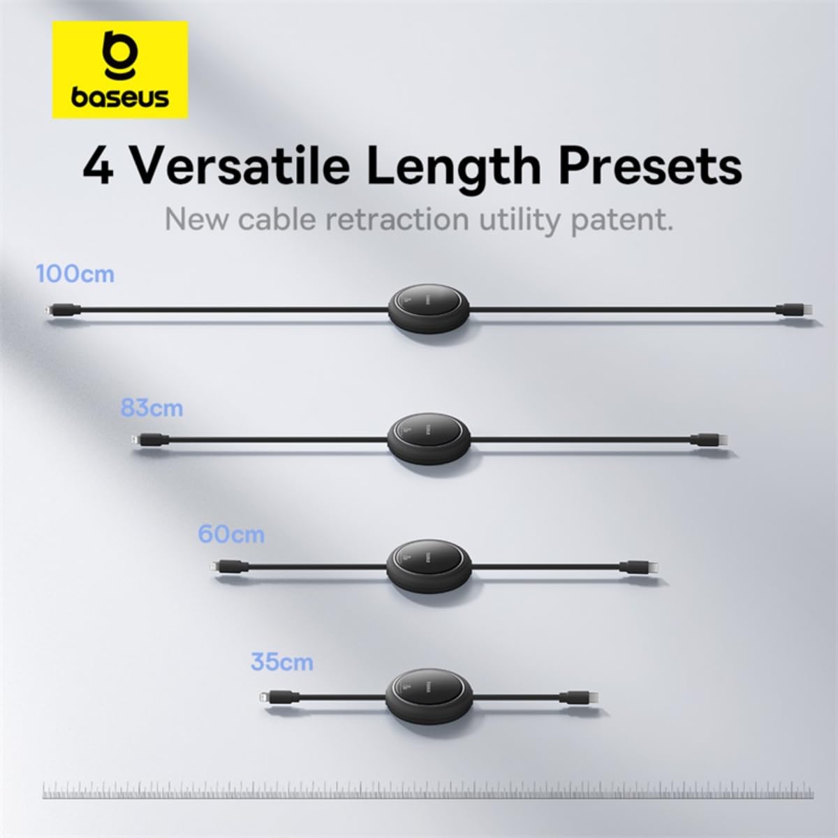 Baseus Free2Pull Retractable USB-C to Lightning Cable 20W — 1m — Black
