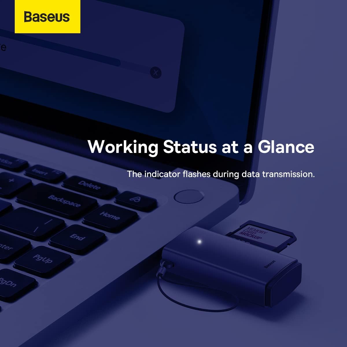 Baseus Lite Series SD Card Reader, USB 3.0 Adapter for SD/Micro SD, Dual Slot Simultaneous Read, 104MB/s High-Speed, 2TB Capacity, for Mac, PC, Laptop, Windows, Linux (Grey) — USB-A — Grey