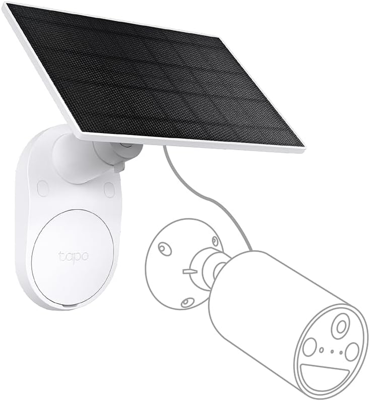 Tapo TP-Link Solar Panel, Adaptable Installation Options, Non-Stop Power Supply, Flexible Angle Adjustment, 4m Charging Cable, IP65, Compatible with C425/ C420/ C410/ C400 (A201)