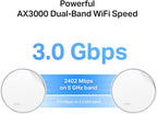 TP-Link Deco X50-PoE AX3000 Whole Home Mesh Wi-Fi 6 System with PoE, Dual-Band, AI-Driven Mesh, cover up to 6,500 ft2, Connect up to 150 devices, 1.0 GHz Dual-Core CPU, HomeShield, Pack of 3