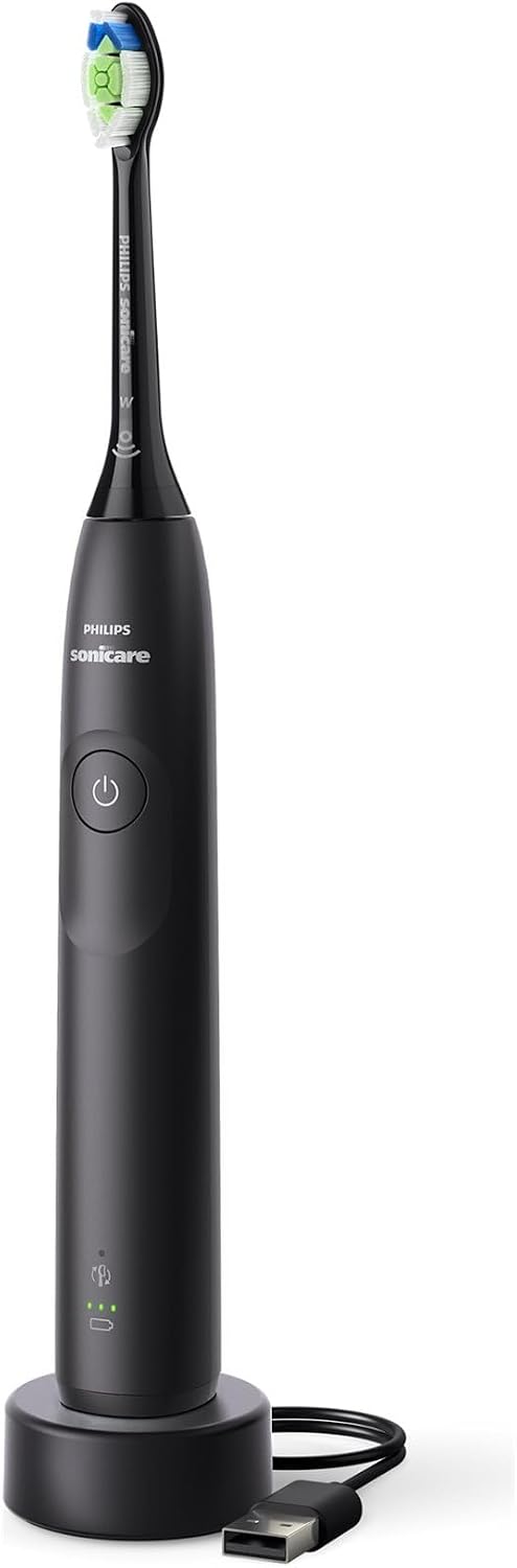 Philips Sonicare 5300 Electric Toothbrush, Sonic Toothbrush with 2 Intensity Levels, Pressure Alert, EasyStart, SmarTimer and BrushPacer, Black, Model HX7101/01 — Black