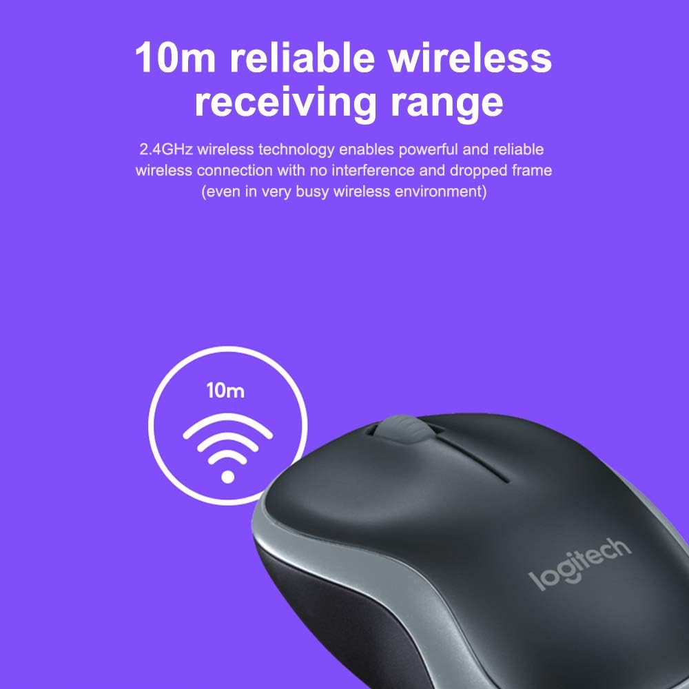 Logitech M185 Wireless Mouse — Blue