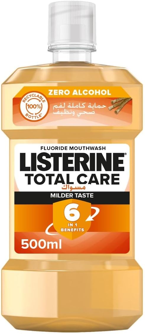 Listerine Total Care Miswak Zero Alcohol Mouthwash, 500 ml — front product image