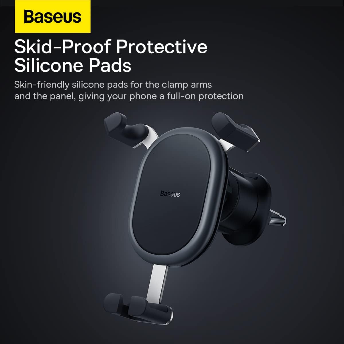 Baseus Gravity Car Phone Holder for Air Vent Outlet, Universal Car Phone Mount, Y-Shaped Phone Holder for Car — Black