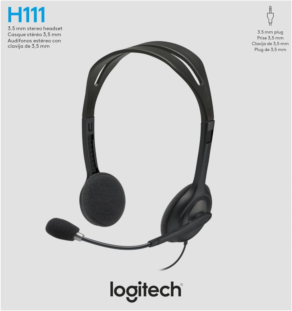 Logitech H111 Headset — Black/Silver