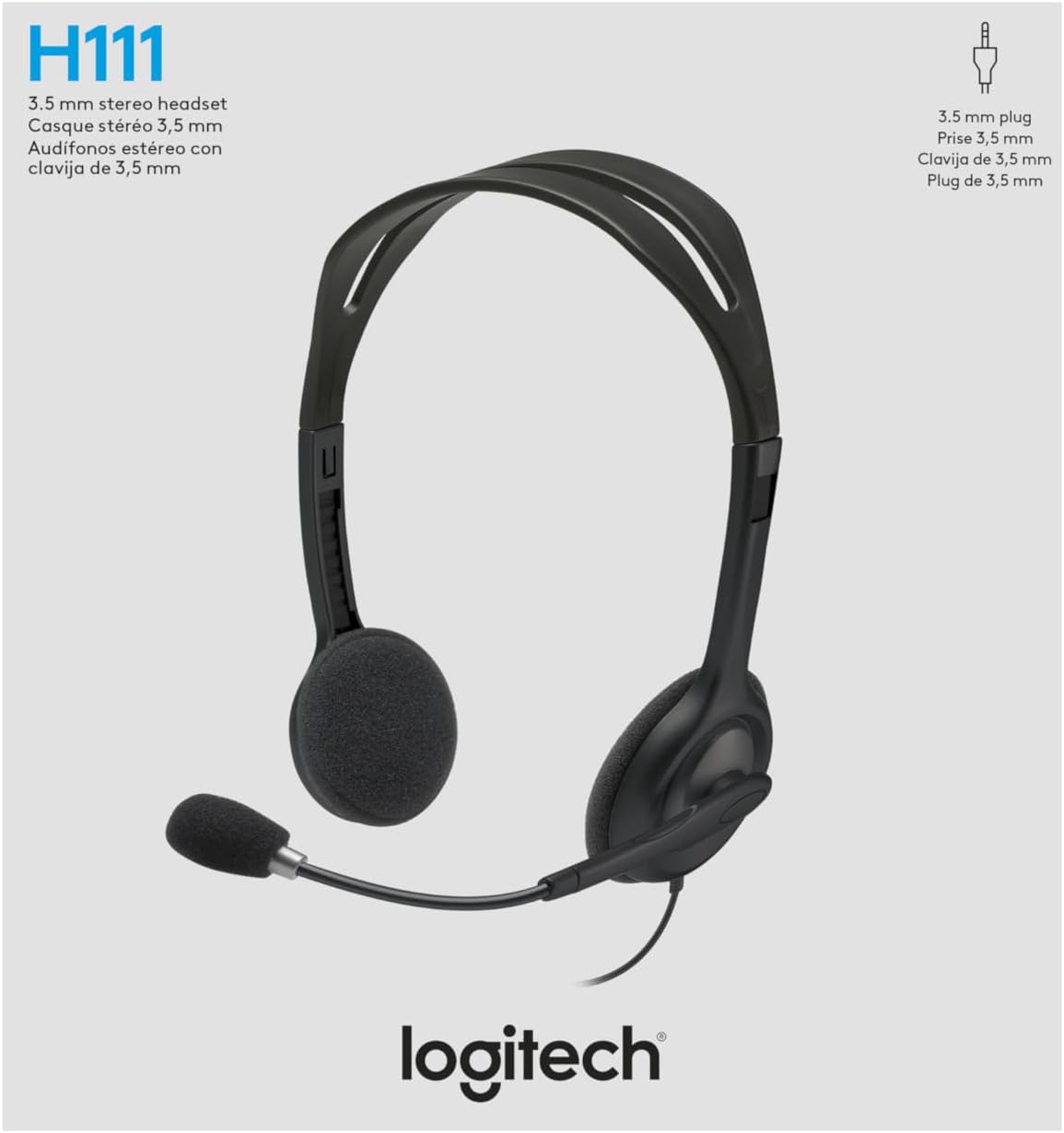 Logitech H111 Headset — Black/Silver