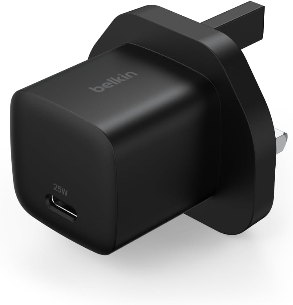 Belkin USB-C Plug 25W - USB-C Phone Charger PD 3.0 Fast Charging with PPS for Apple iPhone 17, iPhone Air, iPhone 16, Samsung Galaxy S25, Pixel 10, Nintendo Switch, & More - Black