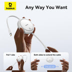 Baseus Free2Pull Retractable USB-C to Lightning Cable 20W — 1m — White