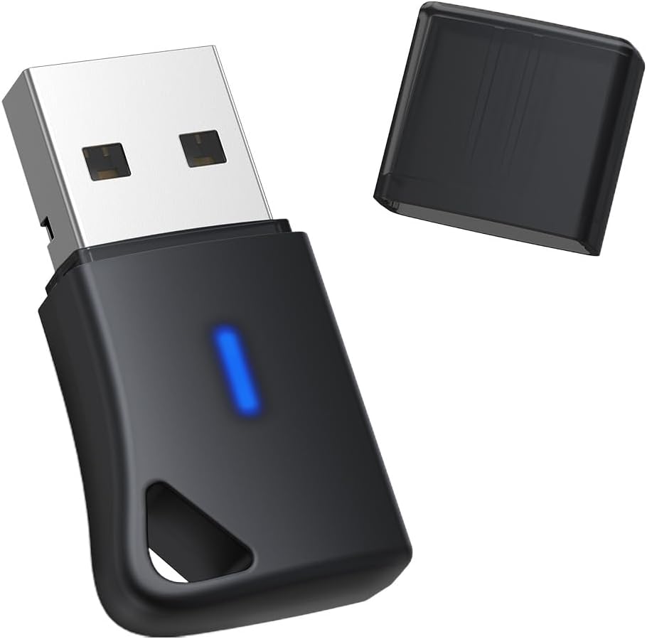 Baseus Encok BA04+ Bluetooth 5.4 Wireless Adapter Ultra-Low Latency 20m Range CD-Quality Transmission Plug & Play Wide Compatibility Connects Up to 5 Devices — Black