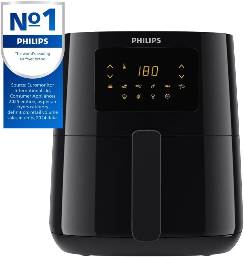 Philips Kitchen Appliances Essential Airfryer Xl 2.65Lb/6.2L Capacity Digital With Rapid Air Technology, Easy Clean Basket, Black Hd9270/91 — Black