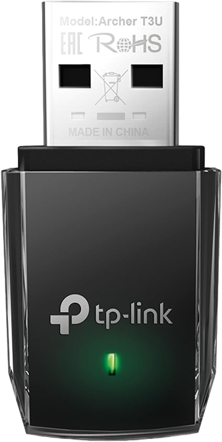 TP-Link AC1300 USB WiFi Adapter(Archer T3U)- 2.4G/5G Dual Band Wireless Network Adapter for PC Desktop, MU-MIMO WiFi Dongle, USB 3.0, Supports Windows 11, 10, 8.1, 8, 7, XP/Mac OS X 10.9-10.14