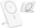 Baseus PicoGo Qi2 Magnetic Power Bank 5000mAh 15W with Ring Stand — White