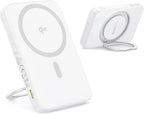Baseus PicoGo Qi2 Magnetic Power Bank 5000mAh 15W with Ring Stand — White