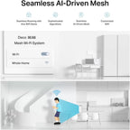 TP-Link BE14000 Tri-Band Whole Home Mesh WiFi 7 System|8-Stream 14 Gbps Tri-Band WiFi|Wireless and Wired Combined Backhaul|Multi-Link Operation|TP-Link HomeShield - Deco BE68(1Pack)