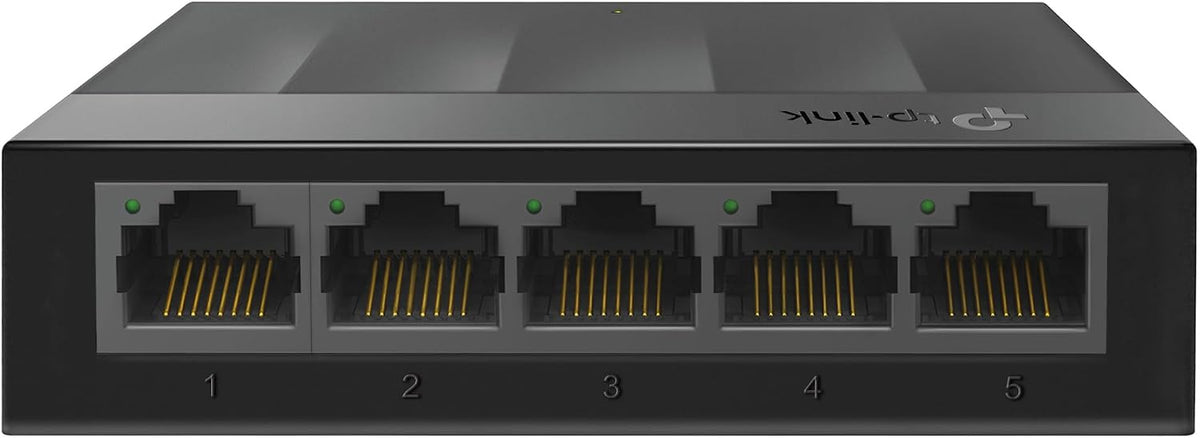 TP-Link LS1005G 5-Port Desktop Switch (5 x Gigabit Auto-Negotiation RJ45 Ports, IEEE 802.3x, Plug and Play, Energy Saving, Plastic Housing for Easy Table or Wall Mounting) Black