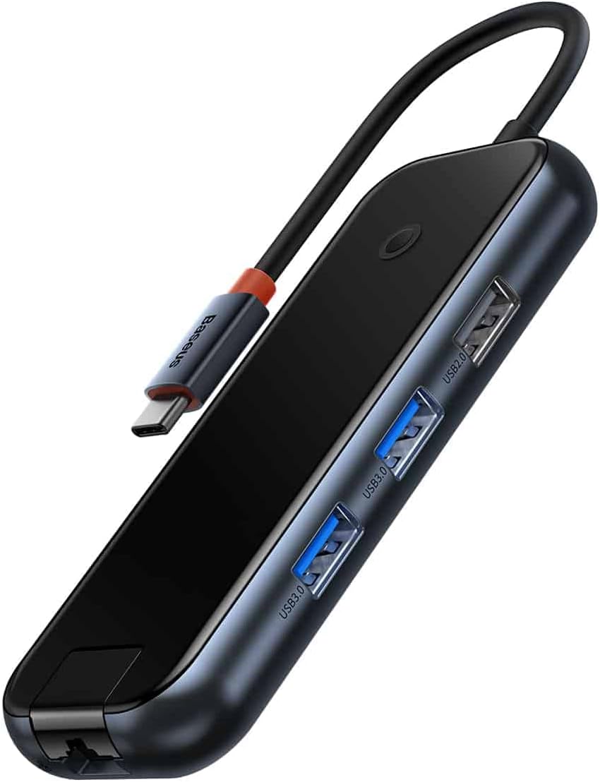 Baseus Hub 6in1 AcmeJoy series USB-C to 2xUSB 3.0 + USB 2.0 + USB-C PD + HDMI + RJ45 (dark grey) — Dark Grey