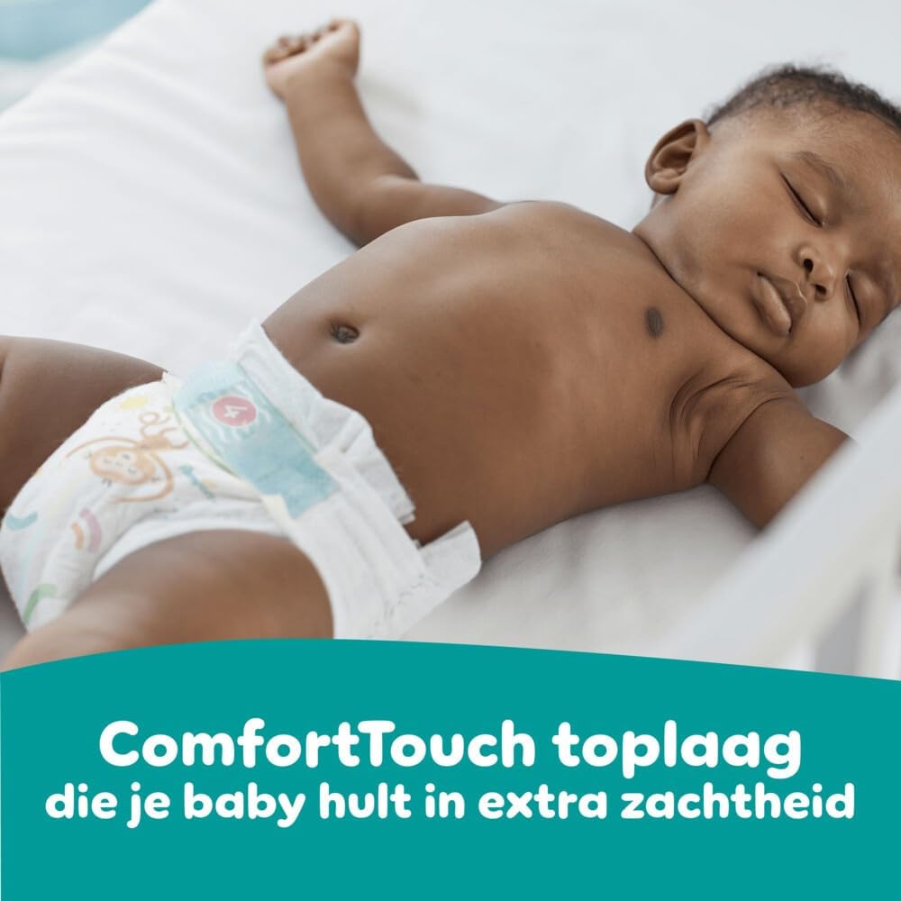 Pampers Baby Diapers. Size 5 (11-16 kg), 174 baby diapers, pack 1 month, up to 12 hours dry with a Stop & Protect pocket, Now with more diapers.