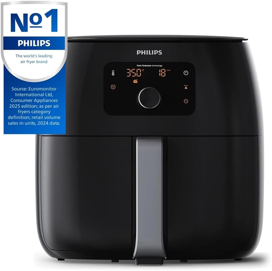 Philips Premium Airfryer XXL with Fat Removal Technology, 3lb/7qt, Black, HD9650/96 — Black