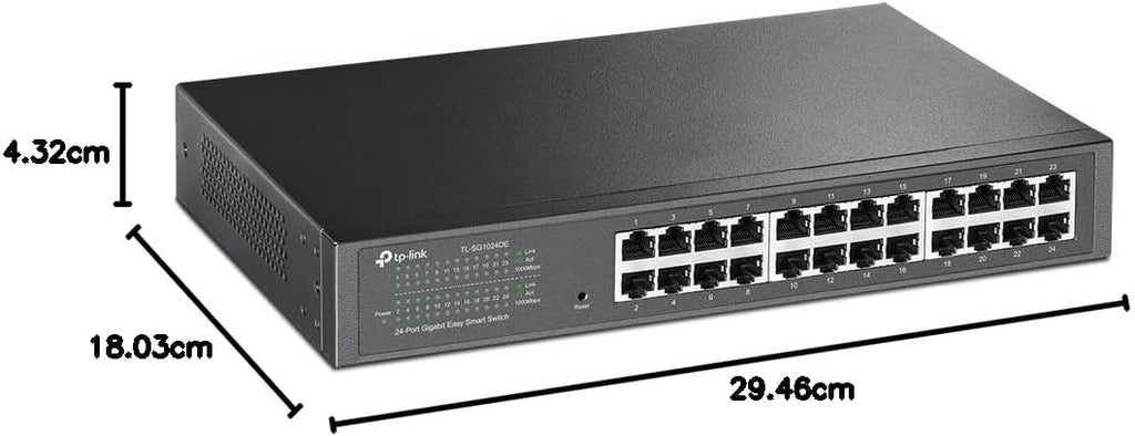TP-Link TL-SG1024DE 24-Port Gigabit Unmanaged Pro Switch (Plug&Play, Gigabit Ports, Metallgehäuse, VLAN, QoS, Lifetime warranty)