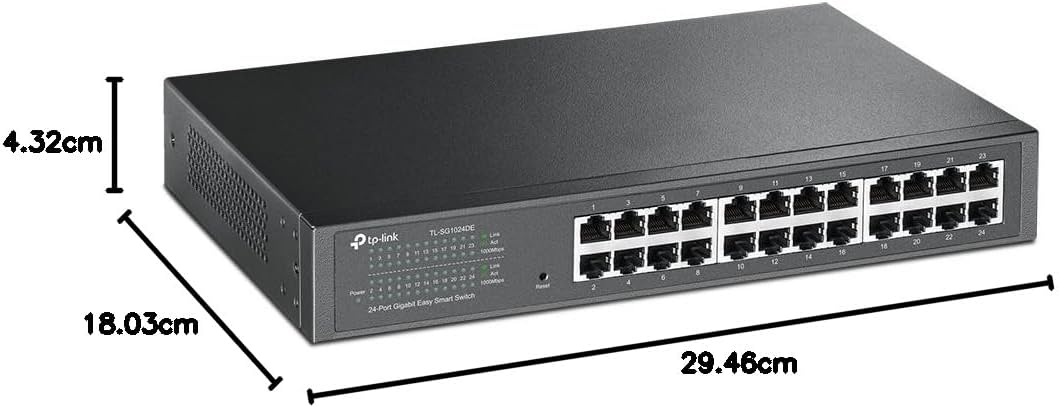 TP-Link TL-SG1024DE 24-Port Gigabit Unmanaged Pro Switch (Plug&Play, Gigabit Ports, Metallgehäuse, VLAN, QoS, Lifetime warranty)