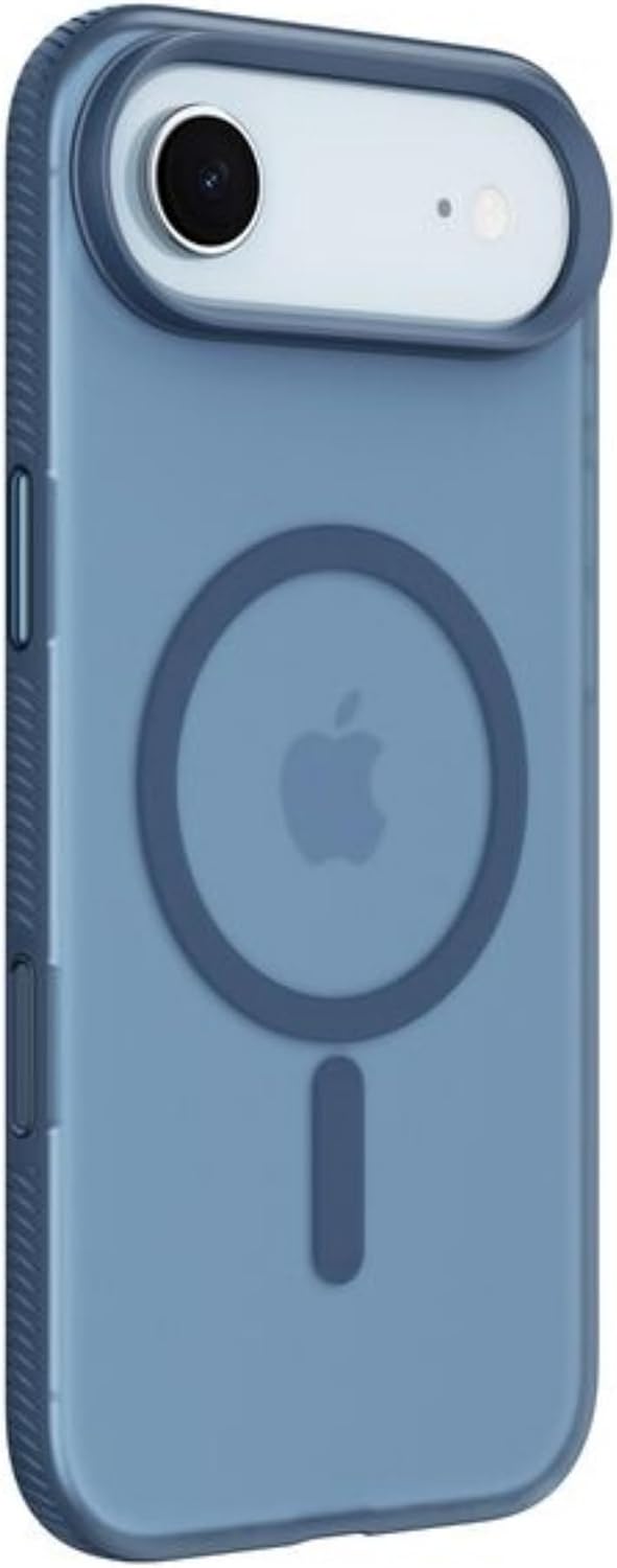 Belkin SheerForce Grip MagSafe Compatible iPhone 17 Pro Max Case with Slim Design & Anti-Slip Side Lines - Magnetic, Transparent, & Shockproof Protective iPhone Case - Blue