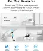 TP-Link AX3000 WiFi 6 Range Extender Signal Booster for Home(RE715X), Dual Band WiFi Repeater, Internet Extender with Gigabit Ethernet Port, Access Point, APP Setup, OneMesh Compatible
