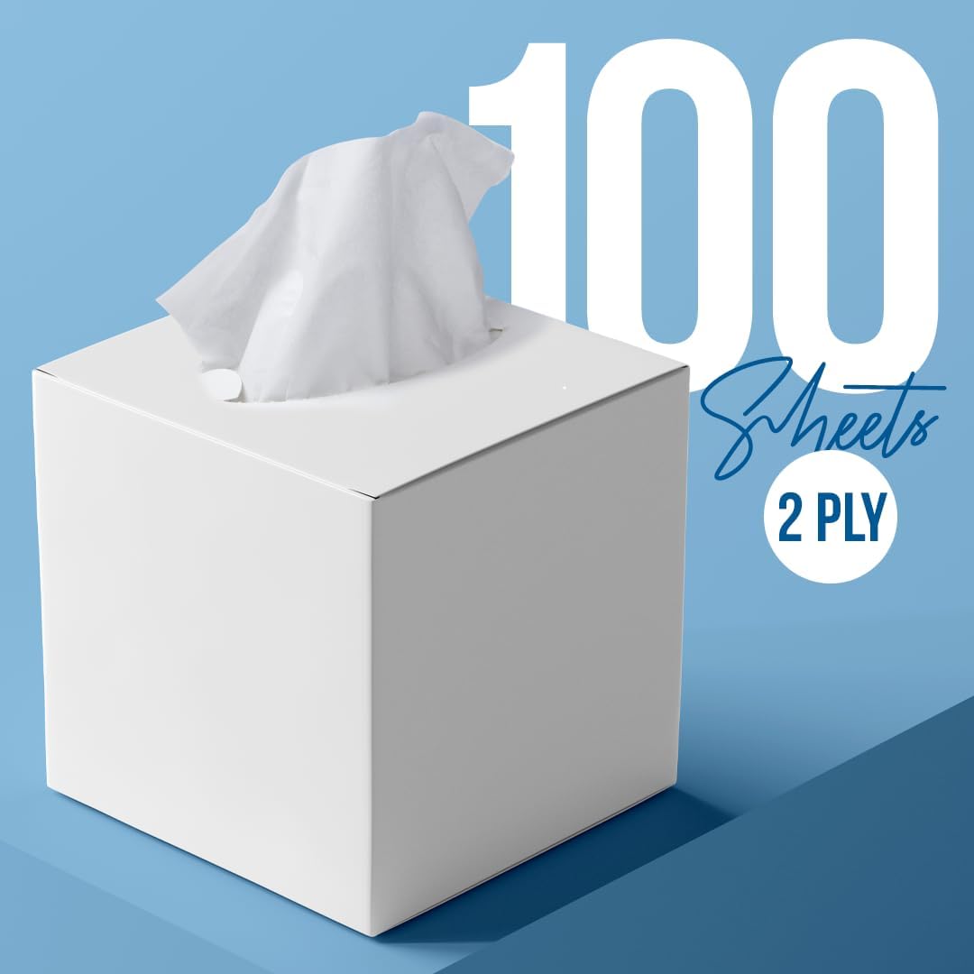 Nice Touch Facial Tissue - 2-Ply X 6 Cube Boxes of 100 Sheets Each - 600 Premium Soft Feel and Absorbent Tissues for All Skin Types and any event (Pack of 2) — additional view 4