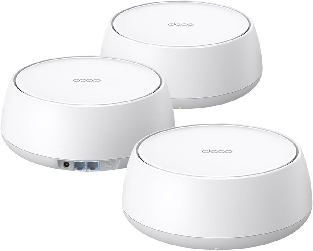 TP-Link Dual-Band BE5000 WiFi 7 Mesh Wi-Fi System (Deco BE25) | 4-Stream 5 Gbps | 240 Mhz Channels | Covers up to 6,600 Sq.Ft | 2X 2.5G Ports Wired Backhaul | VPN,MLO, AI-Roaming, HomeShield (3-Pack)